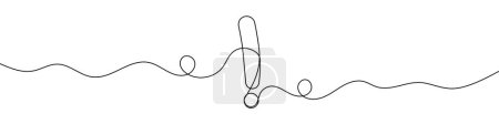 Photo for Exclamation mark linear background. One continuous line drawing of exclamation mark. Vector illustration. Exclamation point isolated - Royalty Free Image