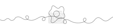 Photo for Fried eggs one line. Vector illustration. One line drawing background. Continuous line drawing of fried eggs. Fried eggs linear icon - Royalty Free Image