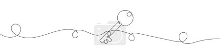 Photo for Key line background. One continuous line drawing of key. Vector illustration. Key line icon. - Royalty Free Image