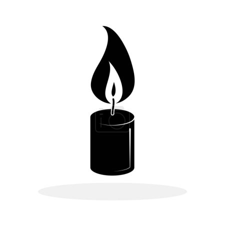 Candle icon. Candle shape symbol. Vector illustration. Black icon of candle isolated