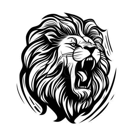 Photo for Lion head logo design. Abstract silhouette of a lion head. Evil face of a lion. Vector illustration - Royalty Free Image