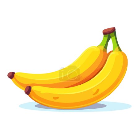Ilustración de Lindo plátano. Icono aislado de plátano. Plátano en estilo plano. Ilustración vectorial - Imagen libre de derechos