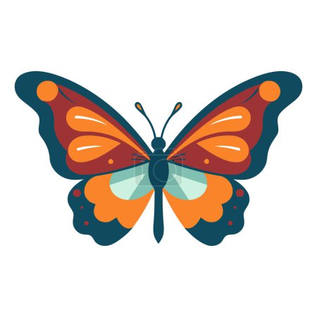 Ilustración de Linda mariposa. Dibujo de mariposa sobre fondo blanco. Mariposa dibujada a mano. Ilustración vectorial - Imagen libre de derechos