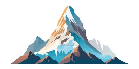 Mountain image. Cute rocky peaks in flat style. Mountaintop image. Vector illustration