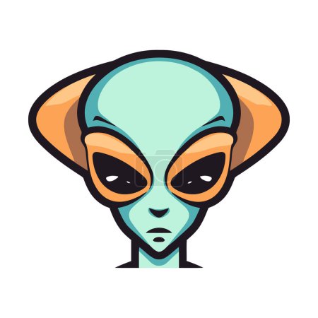Illustration for Image of alien. Cute cartoon alien head isolated on white background. Vector illustration - Royalty Free Image