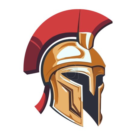 Ilustración de Casco de guerrero caballero. Armadura de soldado o gladiador. Ilustración vectorial - Imagen libre de derechos