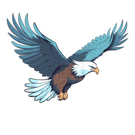 Illustration for Eagle logo design. Image of flying eagle. Cute eagle emblem. Vector illustration. Generated AI - Royalty Free Image
