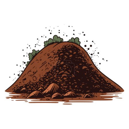 Illustration for Pile of ground. Soil for growing plants. Cute image of heap of soil for agricultural. Vector illustration. Generated AI - Royalty Free Image