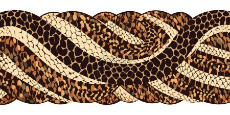 Ilustración de Fondo de textura de piel de serpiente. Impresión de piel de serpiente de color. Fondo de moda elegante. Ilustración vectorial. - Imagen libre de derechos