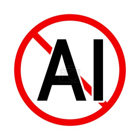 Photo for No AI sign. Prohibition ai tools. Do not use AI tools. Vector illustration. - Royalty Free Image