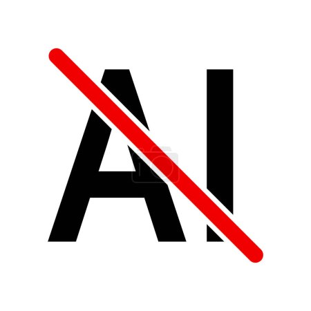 Photo for No AI sign. Prohibition ai tools. Do not use AI tools. Vector illustration. - Royalty Free Image