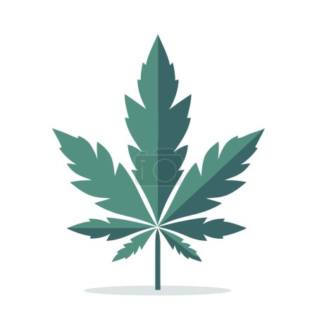 Illustration for Hemp leaf icon. Green cannabis leaf icon isolated. Medical hemp leaves. Vector illustration. - Royalty Free Image