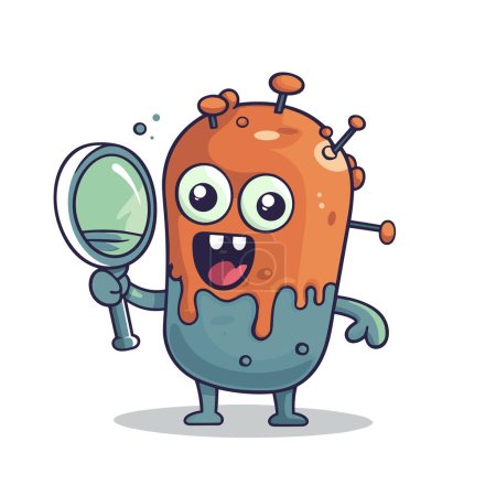 Photo for Colorful Cartoon Germ icon. A vibrant illustration of a single-eyed, smiling germ. Healthcare-related concept - Royalty Free Image