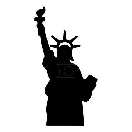 Photo for Statue of Liberty icon. Black silhouette of the Statue of Liberty holding a torch. Symbol of freedom and democracy. Vector illustration - Royalty Free Image