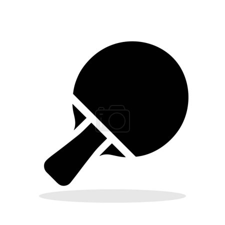 Photo for Tennis racket icon. Black silhouette of a tennis racket in flat design. Vector illustration - Royalty Free Image