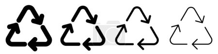 Photo for Recycling symbol icon set. Collection of universal recycling symbols in flat linear style. Vector illustration - Royalty Free Image