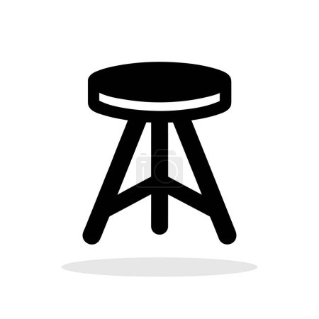 Photo for Chair icon. Black silhouette of stool icon in flat style on white background. Vector illustration. - Royalty Free Image