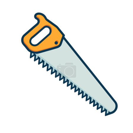 Photo for Hand saw icon. Hand tool icon in flat design. Vector illustration - Royalty Free Image