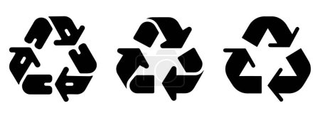 Photo for Recycling symbols set. Black recycling icon in flat design. Continuous recycling concept - Royalty Free Image
