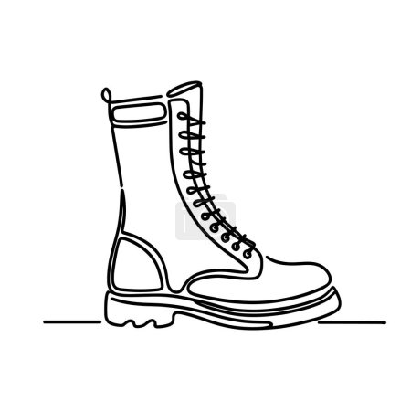 Photo for Boots icon. Black lace-up boots in flat design. Vector illustration - Royalty Free Image