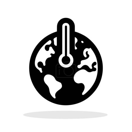Photo for Globe icon. Black icon of Globe with thermometer on white background. Vector illustration - Royalty Free Image