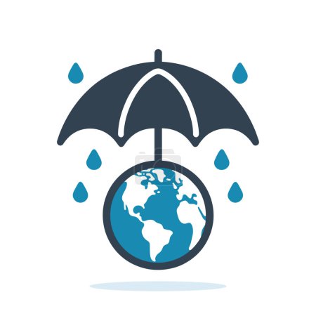 Photo for Blue umbrella covering the ground. Environmental protection concept. Vector illustration - Royalty Free Image