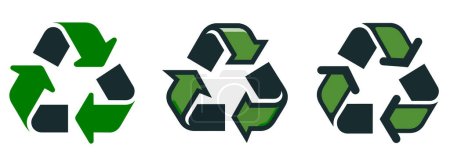 Photo for Recycling symbols set. Green recycling icon in flat design. Continuous recycling concept. Vector illustration - Royalty Free Image