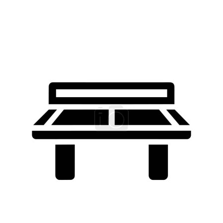 Photo for Table tennis table icon. Black silhouette of a table tennis table or ping pong. Vector illustration - Royalty Free Image