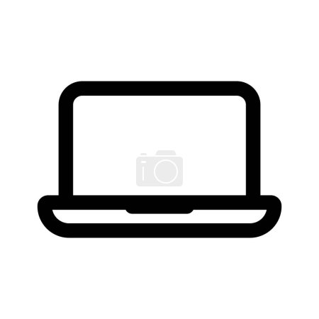 Photo for Laptop icon. Black notebook icon in flat style. Computer symbol. Vector illustration - Royalty Free Image