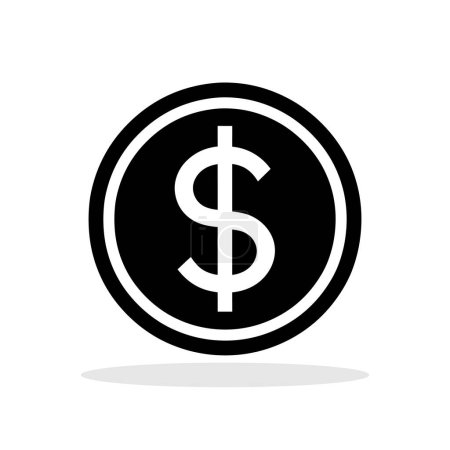 Photo for Dollar coin icon. Black money symbol in flat style. American dollar currency symbol. Vector illustration - Royalty Free Image