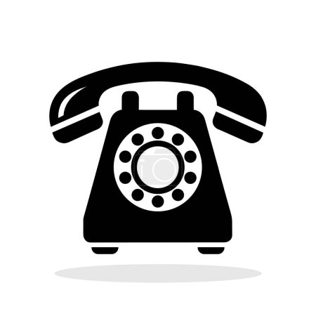 Photo for Phone icon. Classic black rotary telephone icon. Communication concept. Vector illustration - Royalty Free Image