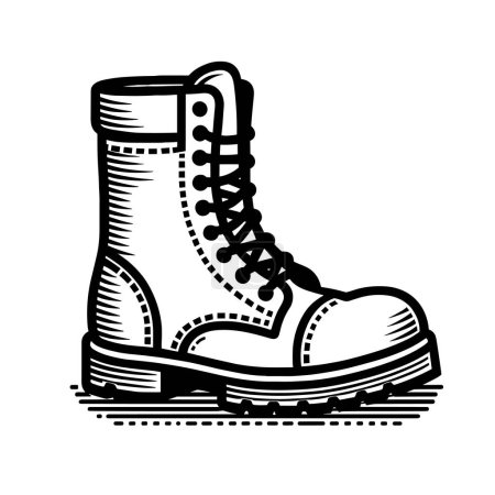 Photo for Boots icon. Black lace-up boots in flat design. Vector illustration - Royalty Free Image