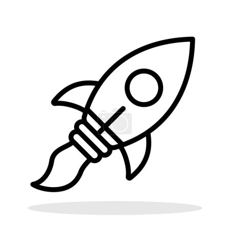 Photo for Rocket linear icon. Business start up symbol. Launch spaceship. Vector illustration - Royalty Free Image