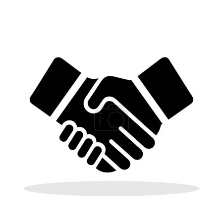 Photo for Handshake icon. Black silhouette of handshake isolated on a white background. Concept of partnership and agreement. Vector illustration - Royalty Free Image