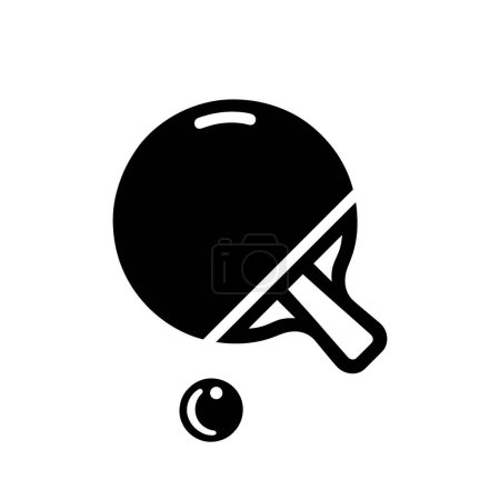 Photo for Tennis racket icon. Black icon of table tennis racket and ball. Vector illustration - Royalty Free Image