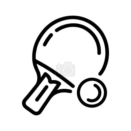 Photo for Tennis racket icon. Line art of a table tennis racket and ball. Vector illustration - Royalty Free Image