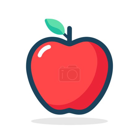 Photo for Apple icon. Red symbol of apple in flat style. Vector illustration - Royalty Free Image