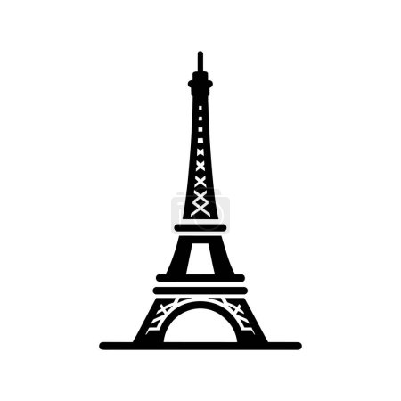 Photo for Eiffel Tower silhouette icon on white background. Landmark of Paris. Vector illustration - Royalty Free Image