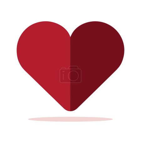Photo for Love symbol in flat style. Red love heart icon. Heart shape icon. Vector heart illustration - Royalty Free Image
