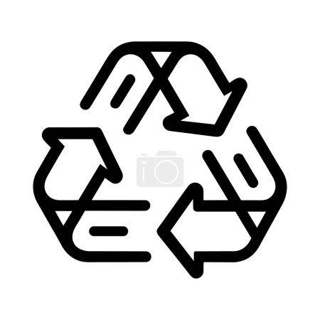 Photo for Recycling symbol isolated. Black recycling icon in flat design. Continuous recycling concept. Vector illustration - Royalty Free Image