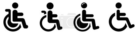 Photo for Icon of disabled person in wheelchair. Set of symbols of an individual using a wheelchair featuring. Vector illustration - Royalty Free Image