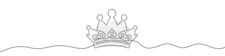 Photo for Crown linear background. One continuous line drawing of crown. Vector illustration. Crown symbol - Royalty Free Image