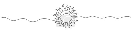 Photo for Continuous line drawing of sun icon. One line drawing background. Vector illustration. Sun continuous line icon. - Royalty Free Image