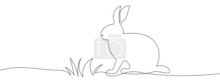 Photo for Continuous line drawing of rabbit. One line drawing background. Vector illustration. Rabbit continuous line. - Royalty Free Image