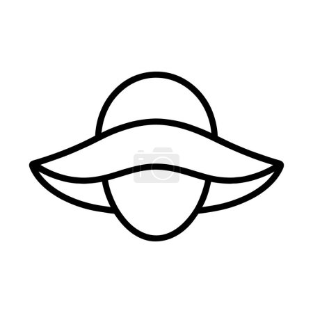 Photo for Sun hat icon. Black linear sun hat icon. Women sun hat symbol. Vector illustration - Royalty Free Image