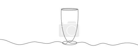 Photo for Continuous line drawing of glassful. One line drawing background. Vector illustration. Cup continuous line icon. - Royalty Free Image