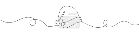 Photo for Continuous line drawing of santa hat. One line drawing background. Vector illustration. Santa hat continuous line icon. - Royalty Free Image