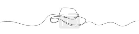 Photo for Continuous line drawing of sun hat. One line drawing background. Vector illustration. Sun hat continuous line icon. - Royalty Free Image