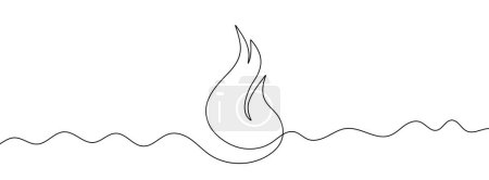 Photo for Continuous line drawing of fire. One line drawing background. Vector illustration. Flame continuous line icon. - Royalty Free Image