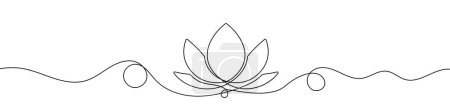 Photo for Continuous line drawing of lotus flower. One line drawing background. Vector illustration. Lotus flower continuous line. - Royalty Free Image